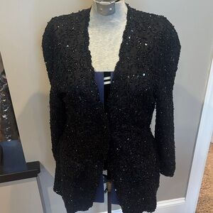 Black Sequin Women's Blazer
